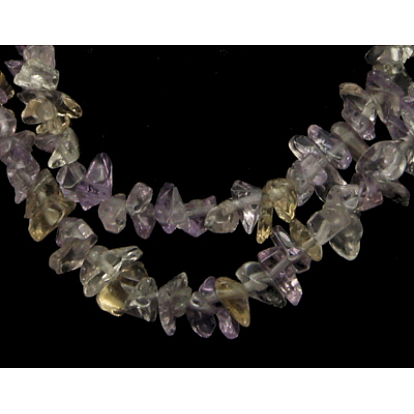 Perles de pierres fines , quartz violet jaune, 3~5x3~5mm, Trou: 0.5mm