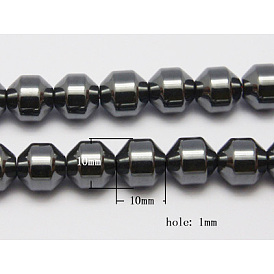Non-magnétiques perles synthétiques d'hématite, 10x10mm, Trou: 1mm