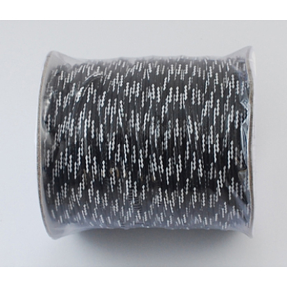 Cordón coreano de poliéster encerado, negro, 2 mm, sobre 93 yardas / rodillo