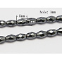Non-magnétiques perles synthétiques d'hématite, facette, ovale, 3x5mm, Trou: 1mm