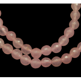 Perles en pierres gemme, jade blanc naturel, facette, ronde, teint, Trou: 0.8mm