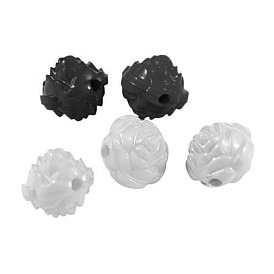 Perles acryliques opaques, fleur, 13x13x13mm, Trou: 2mm