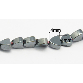 Non-magnétiques perles d'hématite synthétique brins, cœur, 4x4x2mm, Trou: 1mm