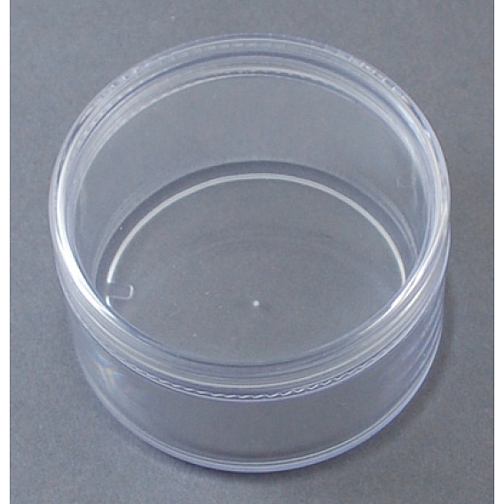 Plastic Bead Containers, with Lid, Round, 6x3.4cm