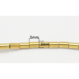 Non-magnétiques perles d'hématite synthétique brins, Grade a, colonne, 3x5mm