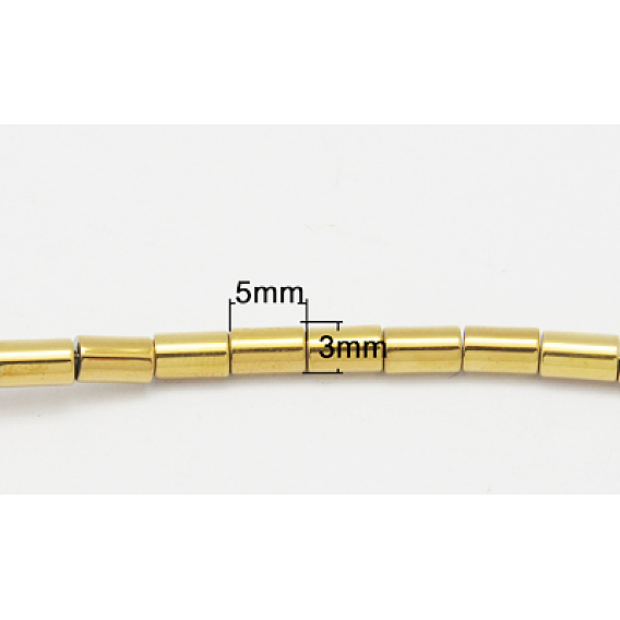 Non-magnétiques perles d'hématite synthétique brins, Grade a, colonne, 3x5mm