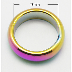 Немагнитная синтетический гематит кулон, Цвет покрытия, кольцо, 23x6 мм