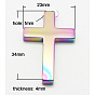 Non-magnetic Synthetic Hematite Pendant, Color-Plated, Cross, 23x34x4mm, Hole: 1mm