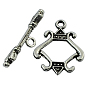 Tibetan Style Alloy Toggle Clasps, Lead Free and Cadmium Free, Rhombus