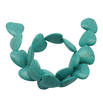 Synthetic Howlite Beads, Dyed, Heart, 17x18x8mm, Hole: 1mm, about 350pcs/kg