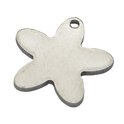 201 Stainless Steel Stamping Blank Tag Pendants, Star, 14x13x1mm, Hole: 1mm