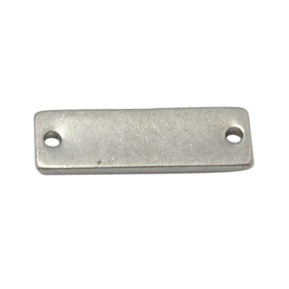 304 Stainless Steel Links Connectors, Rectangle, 12x4x1mm, Hole: 0.5mm