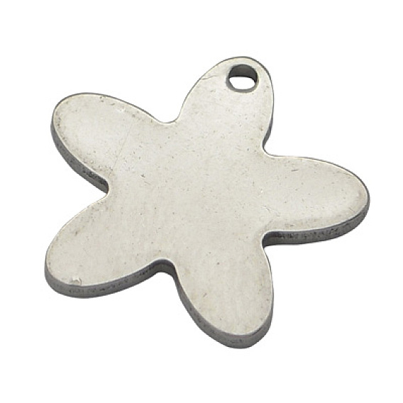 201 Stainless Steel Stamping Blank Tag Pendants, Star, 14x13x1mm, Hole: 1mm