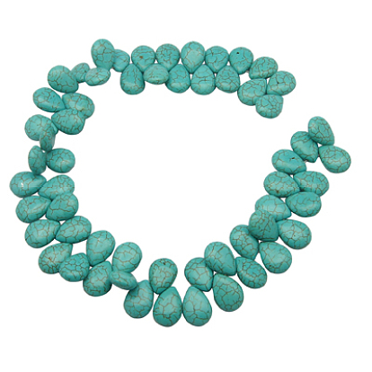 Synthetic Howlite Beads, Dyed, Drop, 18x13x6mm, Hole: 1mm, about 560pcs/kg