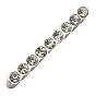 Alloy Bar Spacers, with Grade A Rhinestone, 30x3x5.5mm