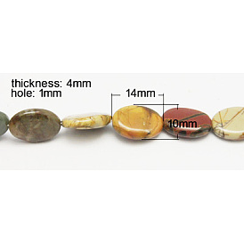 Натуральный камень пикассо / нити из бисера пикассо, овальные, 14x10x4 мм, отверстие : 1 мм
