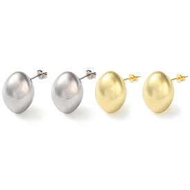 Oval Brass Stud Earrings for Women, Long-Lasting Plated, Lead Free & Cadmium Free