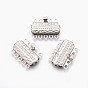 201 Stainless Steel Multi-Strand Box Clasps, Rectangle