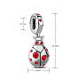TINYSAND Ladybug Thailand 925 Sterling Silver European Dangle Charms, Large Hole Pendants, with Cubic Zirconia, 22.34x8.78x8.6mm, Hole: 4.31mm