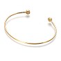 Brass Cuff Bangles, Torque Bangles, with Cubic Zirconia