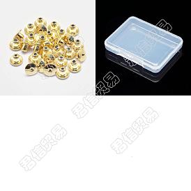 Beebeecraft 30Pcs Long-Lasting Plated Brass Ear Nuts, Bullet Bullet Clutch Earring Backs with Pad, for Droopy Ears, Nickel Free