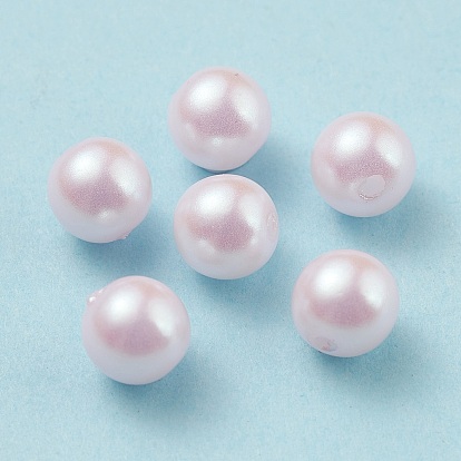 POM Plastic Beads, Imitation Pearl, Center Drilled, Round