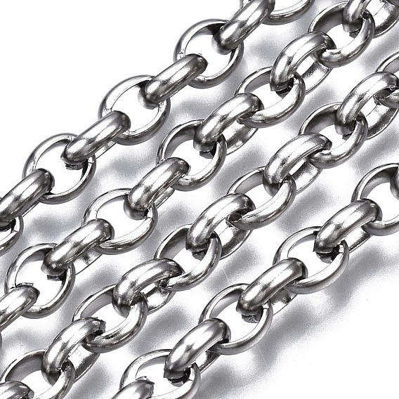 304 cadenas de cable de acero inoxidable, con carrete, sin soldar, oval