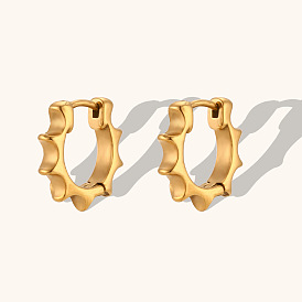 Minimalist Stainless Steel 18K Gold Plated Gear Ear Cuff Earrings