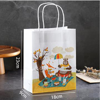 Rectangle Paper Gift Bags with Handle, Shopping Bags for Birthday, Wedding, Celebration Party Packing