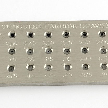 39 Round Hole Tungsten Carbide Drawplates, 205x46x6mm,  Hole: 0.26~2.8mm