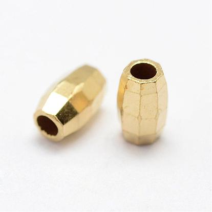 Brass Beads, Oval, Faceted, Nickel Free