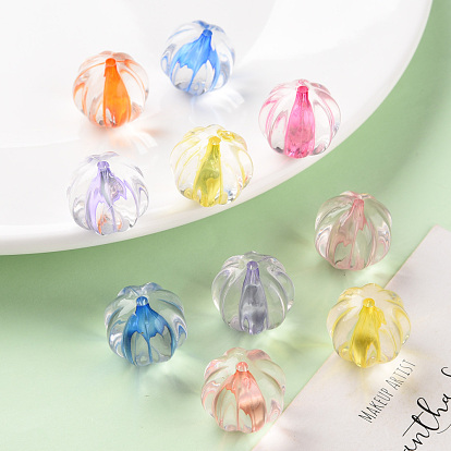 Perles acryliques transparentes, citrouille