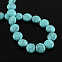 Synthetic Turquoise Bead Strands, Flat Round