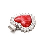 Pendentifs en acier inoxydable, avec strass cristal et plastique rouge, charmes de coeur