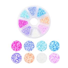 4800Pcs 8 Colors Glass Bugle Beads, Round Hole, Imitation Cat Eye