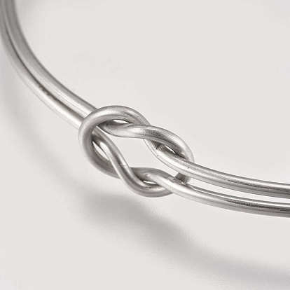 201 Stainless Steel Cuff Bracelets, Knot