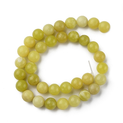 Perles jades naturels de citron  , ronde
