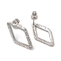 Ion Plating(IP) 304 Stainless Steel Stud Earrings for Women, Rhombus