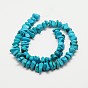 Chips Natural Magnesite Beads Strands, Dyed, Turquoise