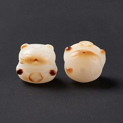 Cuentas de raíz de bodhi naturales talladas, perlas de buda, forma de gato