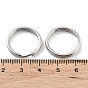 304 Stainless Steel Split Key Rings, Keychain Clasp Findings, 2-Loop Round Ring
