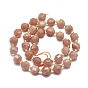 Natural Sunstone Beads Strands, Faceted, Round