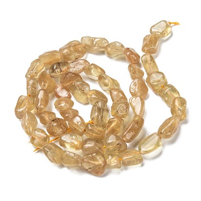 Perles d'apatite jaune naturel, nuggets, pierre tombée
