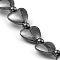 Ожерелья из синтетического немагнитного гематита в форме сердца для женщин и мужчин, с магнитной застежкой сплава
