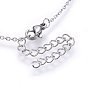 304 Stainless Steel Jewelry Sets, Pendant Necklaces & Stud Earrings & Bracelets, Heart