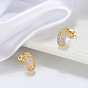 Arch 925 Sterling Silver Cubic Zirconia Stud Earrings for Women, with S925 Stamp