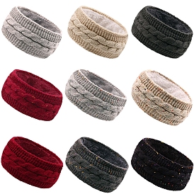Acrylic Yarn Warmer Headbands, Soft Stretch Thick Cable Knit Head Wrap for Women