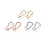 Brass Earring Hooks, with Cubic Zirconia, with Horizontal Loop, Clear