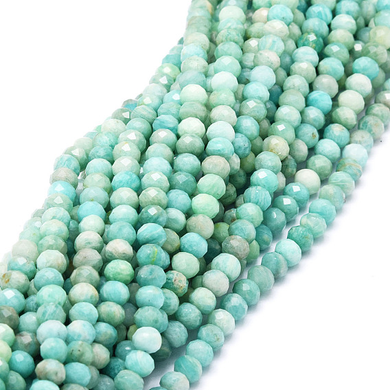 Chapelets de perles amazonite naturelles  , facette, rondelle