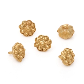 Brass Charms, Long-Lasting Plated, Matte Style, Lotus Pod